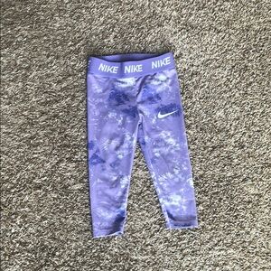 Nike Purple Leggings with Tie-Dye Pattern
